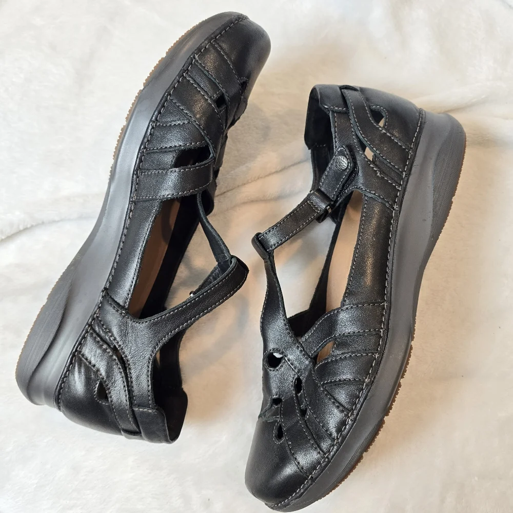 Clarks Unstructured Womens Black  Cora Dream T-strap Mary Jane 11